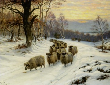 Animal Painting - pastor en invierno